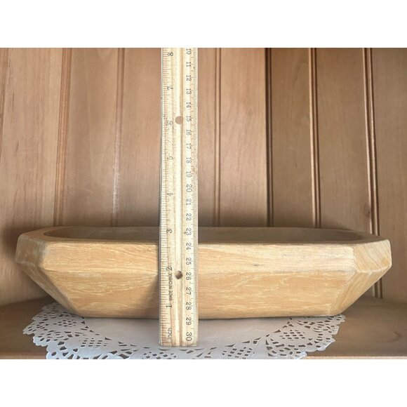 Vintage Handcrafted Wooden Dough Bowl Rustic Farmhouse Decor Bread Baking - Picture 3 of 6